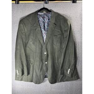 Oak Hill Men's Sport Coat Blazer Two Button Dark Forest Green Poly Blend 4XL